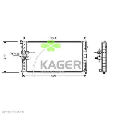 31-0868 KAGER Радиатор охлаждения двигателя (фото 1)