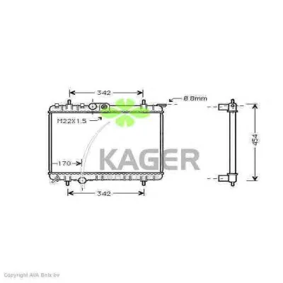 31-0872 KAGER Радиатор охлаждения двигателя (фото 1)