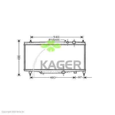 31-0884 KAGER Радиатор охлаждения двигателя (фото 1)