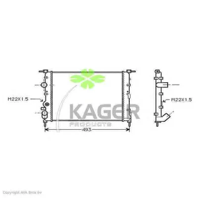 31-0945 KAGER Радиатор охлаждения двигателя (фото 1)