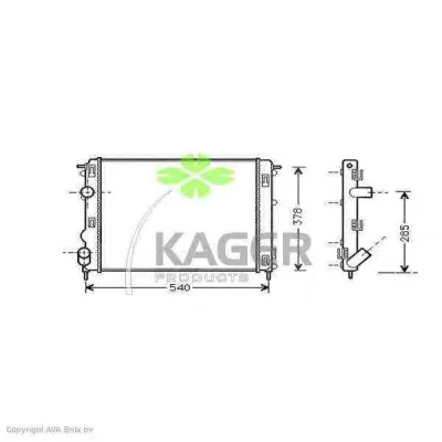 31-0971 KAGER Радиатор охлаждения двигателя (фото 1)
