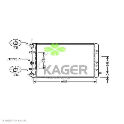31-0996 KAGER Радиатор охлаждения двигателя (фото 1)