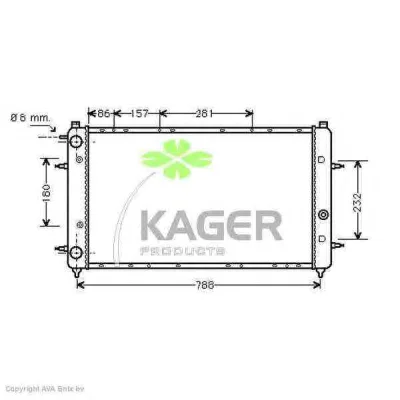 31-1199 KAGER Радиатор охлаждения двигателя (фото 1)