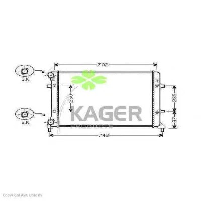31-1226 KAGER Радиатор охлаждения двигателя (фото 1)
