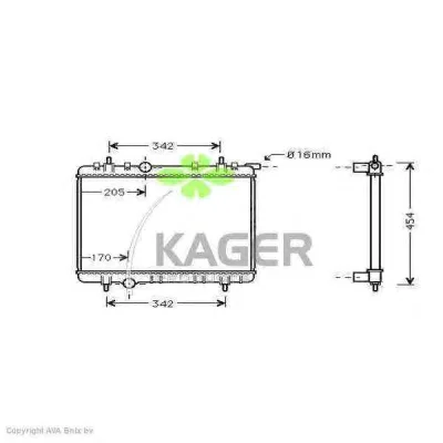31-1366 KAGER Радиатор охлаждения двигателя (фото 1)