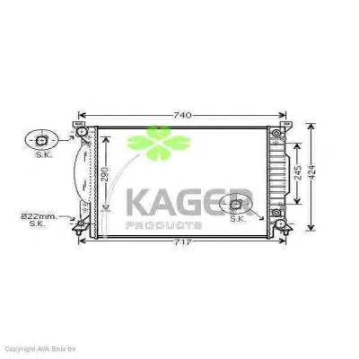 31-1628 KAGER Радиатор охлаждения двигателя (фото 1)