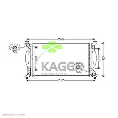 31-1631 KAGER Радиатор охлаждения двигателя (фото 1)