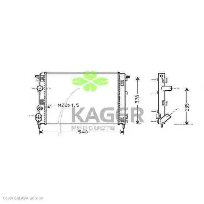 31-2002 KAGER Радиатор охлаждения двигателя (фото 1)