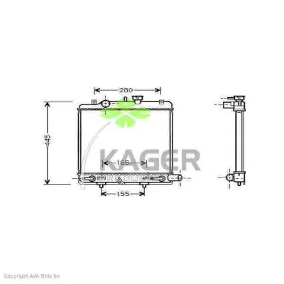 31-2158 KAGER Радиатор охлаждения двигателя (фото 1)