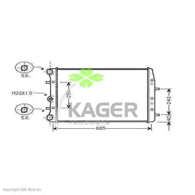 31-2393 KAGER Радиатор охлаждения двигателя (фото 1)