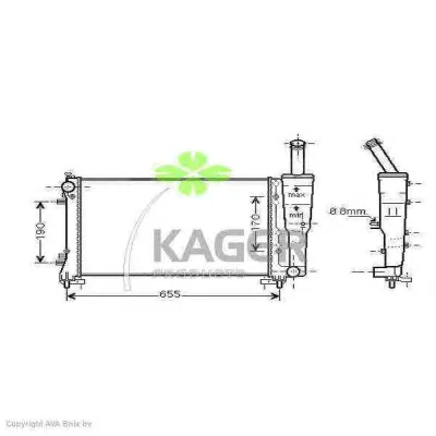 31-2929 KAGER Радиатор охлаждения двигателя (фото 1)