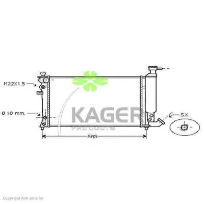 31-3640 KAGER Радиатор охлаждения двигателя (фото 1)