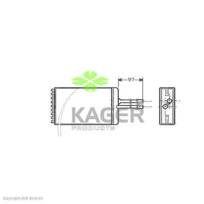 32-0085 KAGER Радиатор отопителя салона (фото 1)