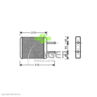 32-0224 KAGER Радиатор отопителя салона (фото 1)