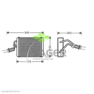 32-0392 KAGER Радиатор отопителя салона (фото 1)