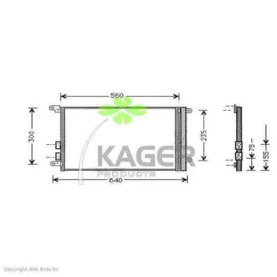 94-5030 KAGER Радиатор кондиционера (фото 1)