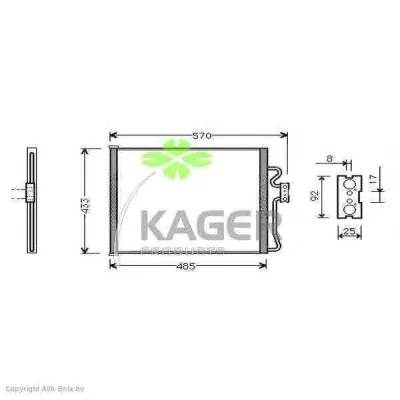 94-5044 KAGER Радиатор кондиционера (фото 1)