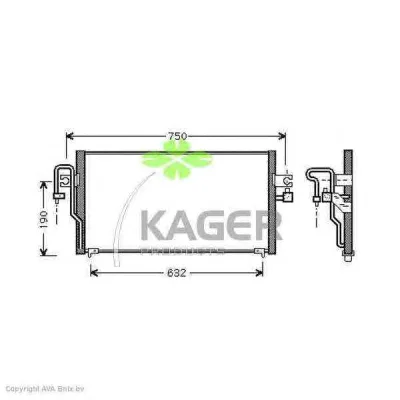 94-5080 KAGER Радиатор кондиционера (фото 1)