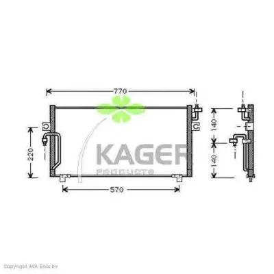 94-5083 KAGER Радиатор кондиционера (фото 1)