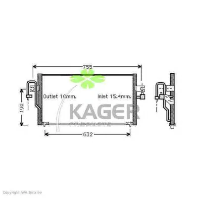 94-5084 KAGER Радиатор кондиционера (фото 1)
