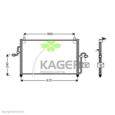94-5097 KAGER Радиатор кондиционера (фото 1)