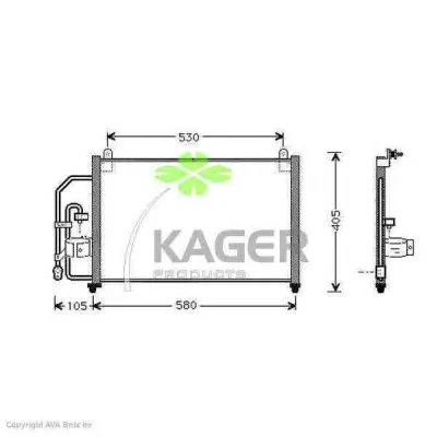94-5098 KAGER Радиатор кондиционера (фото 1)