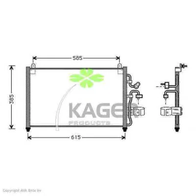94-5099 KAGER Радиатор кондиционера (фото 1)