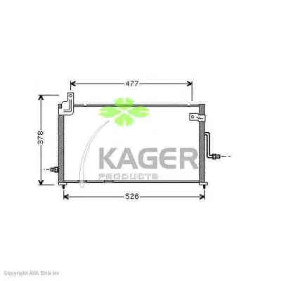 94-5102 KAGER Радиатор кондиционера (фото 1)