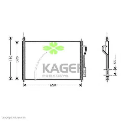 94-5112 KAGER Радиатор кондиционера (фото 1)