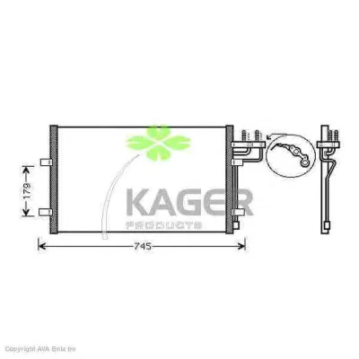 94-5120 KAGER Радиатор кондиционера (фото 1)