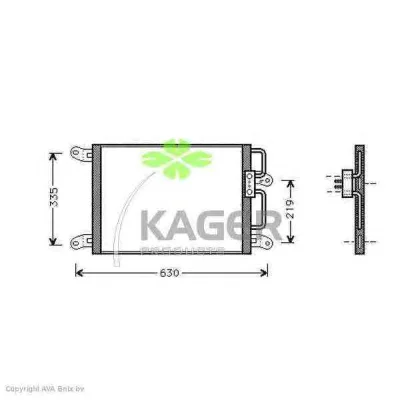 94-5138 KAGER Радиатор кондиционера (фото 1)