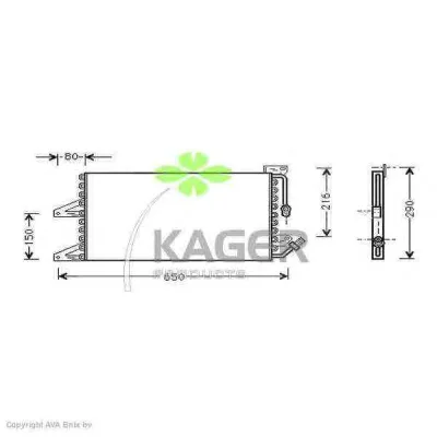 94-5140 KAGER Радиатор кондиционера (фото 1)