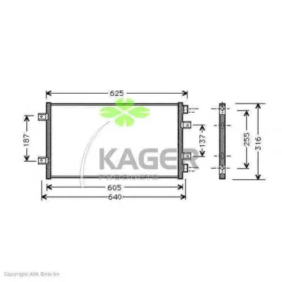 94-5152 KAGER Радиатор кондиционера (фото 1)