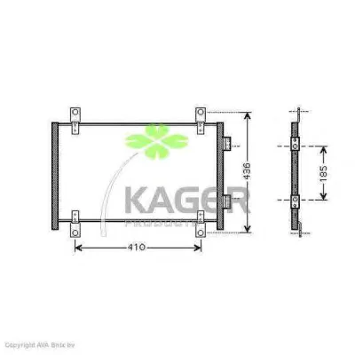 94-5160 KAGER Радиатор кондиционера (фото 1)