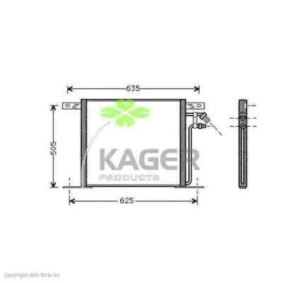 94-5201 KAGER Радиатор кондиционера (фото 1)