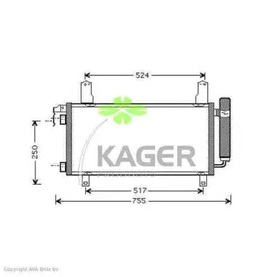 94-5248 KAGER Радиатор кондиционера (фото 1)