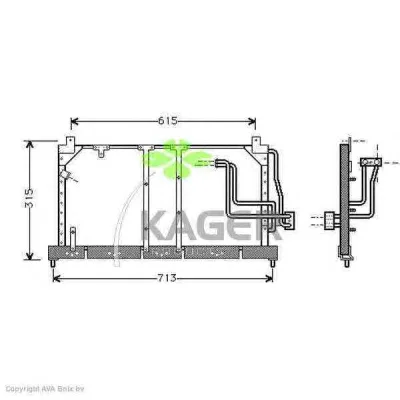 94-5253 KAGER Радиатор кондиционера (фото 1)