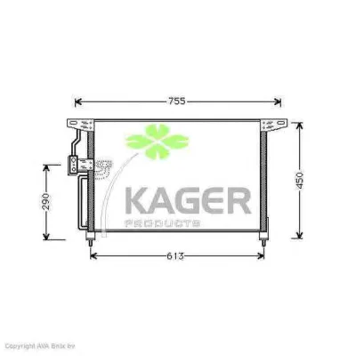 94-5255 KAGER Радиатор кондиционера (фото 1)