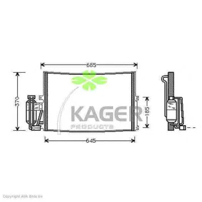 94-5258 KAGER Радиатор кондиционера (фото 1)