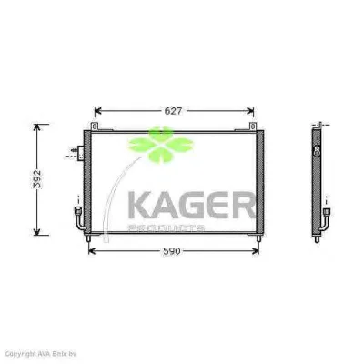 94-5293 KAGER Радиатор кондиционера (фото 1)
