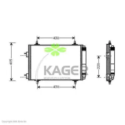 94-5295 KAGER Радиатор кондиционера (фото 1)