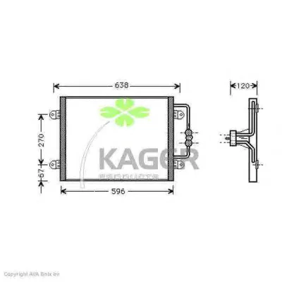 94-5321 KAGER Радиатор кондиционера (фото 1)