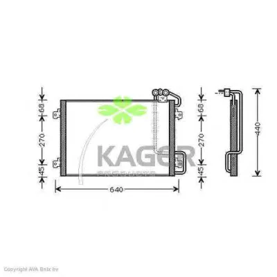 94-5322 KAGER Радиатор кондиционера (фото 1)