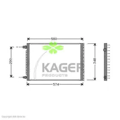 94-5365 KAGER Радиатор кондиционера (фото 1)