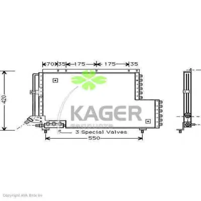 94-5379 KAGER Радиатор кондиционера (фото 1)
