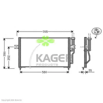 94-5381 KAGER Радиатор кондиционера (фото 1)