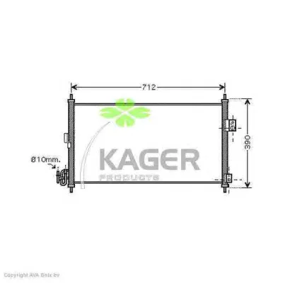 94-5772 KAGER Радиатор кондиционера (фото 1)