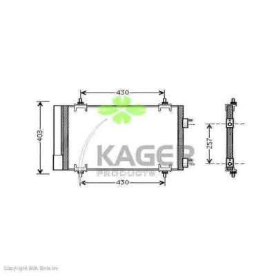 94-5790 KAGER Радиатор кондиционера (фото 1)