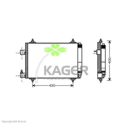 94-5794 KAGER Радиатор кондиционера (фото 1)