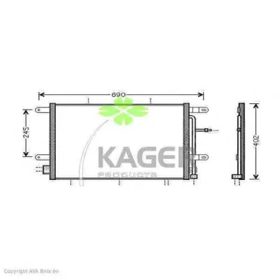 94-5818 KAGER Радиатор кондиционера (фото 1)